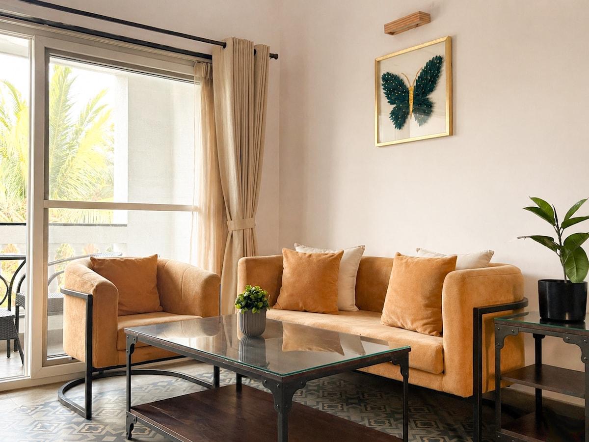 Premium 2BHK nr Bawri, Avos Kitchen with Pool 201 — 2 BHK apartment in Assagao, Goa